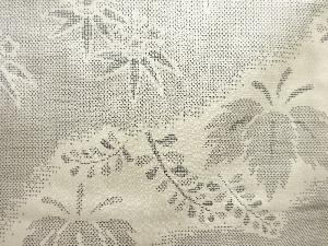 アンティーク　桐模様織り出し本場白大島紬着物(9マルキ)